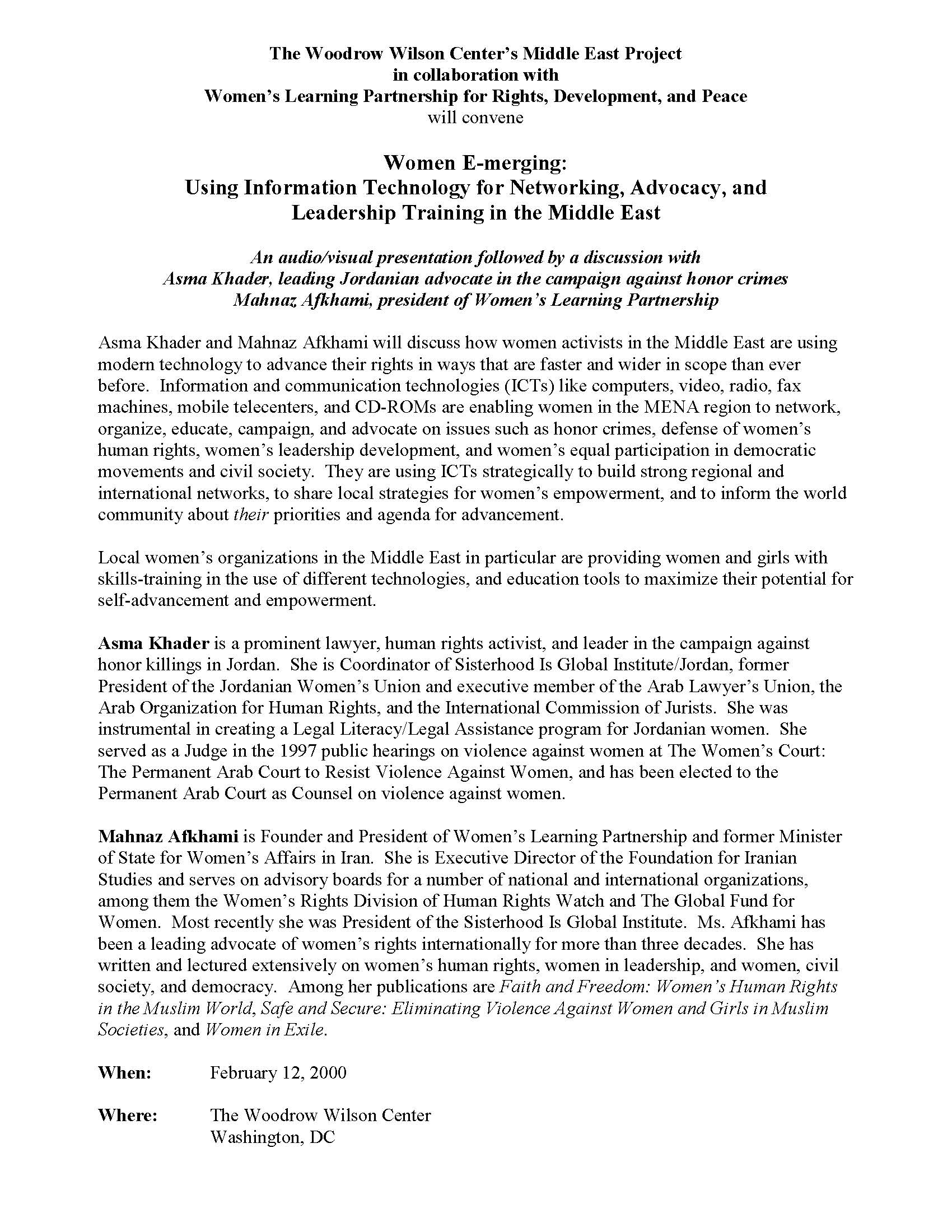 2001 Women E-merging
