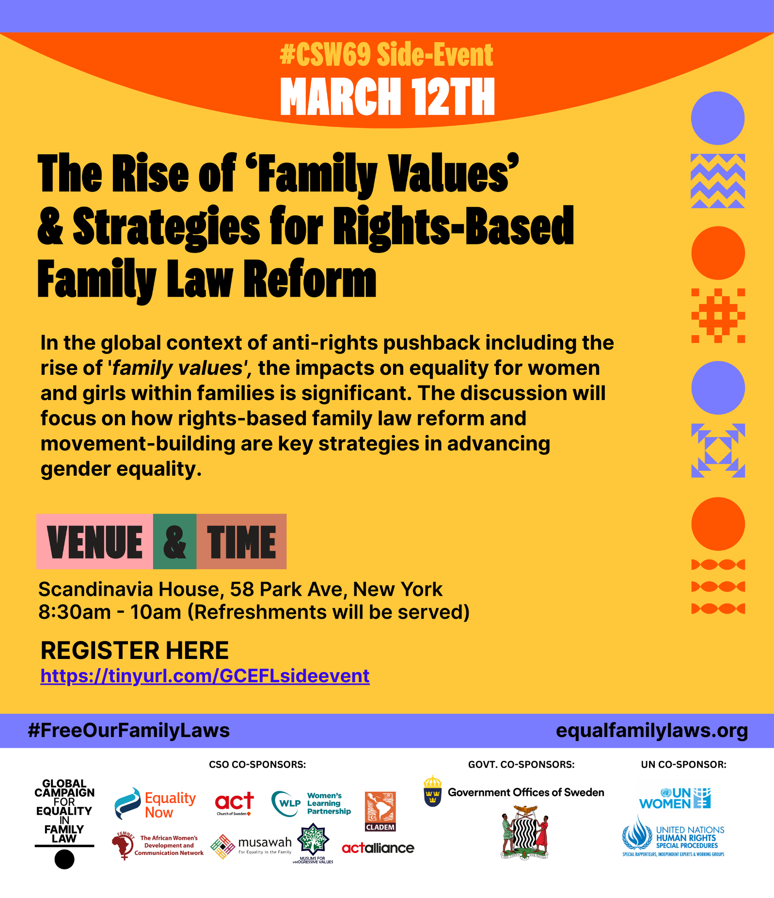 CSW69 Side-Event - The Rise of 'Family Values & Strategies for Rights-based Family Law Reform'