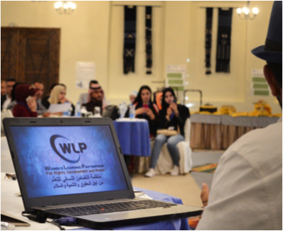 Participants at WLP Jordan/SIGI/J’s Youth Tech Festival developing a website for their advocacy project