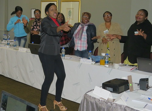 Participants engage in a participatory leadership workshop